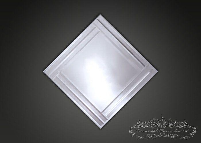 Silver Diamond Shaped Logo - diamond shaped square glass wall mirrors with silver frame from ...