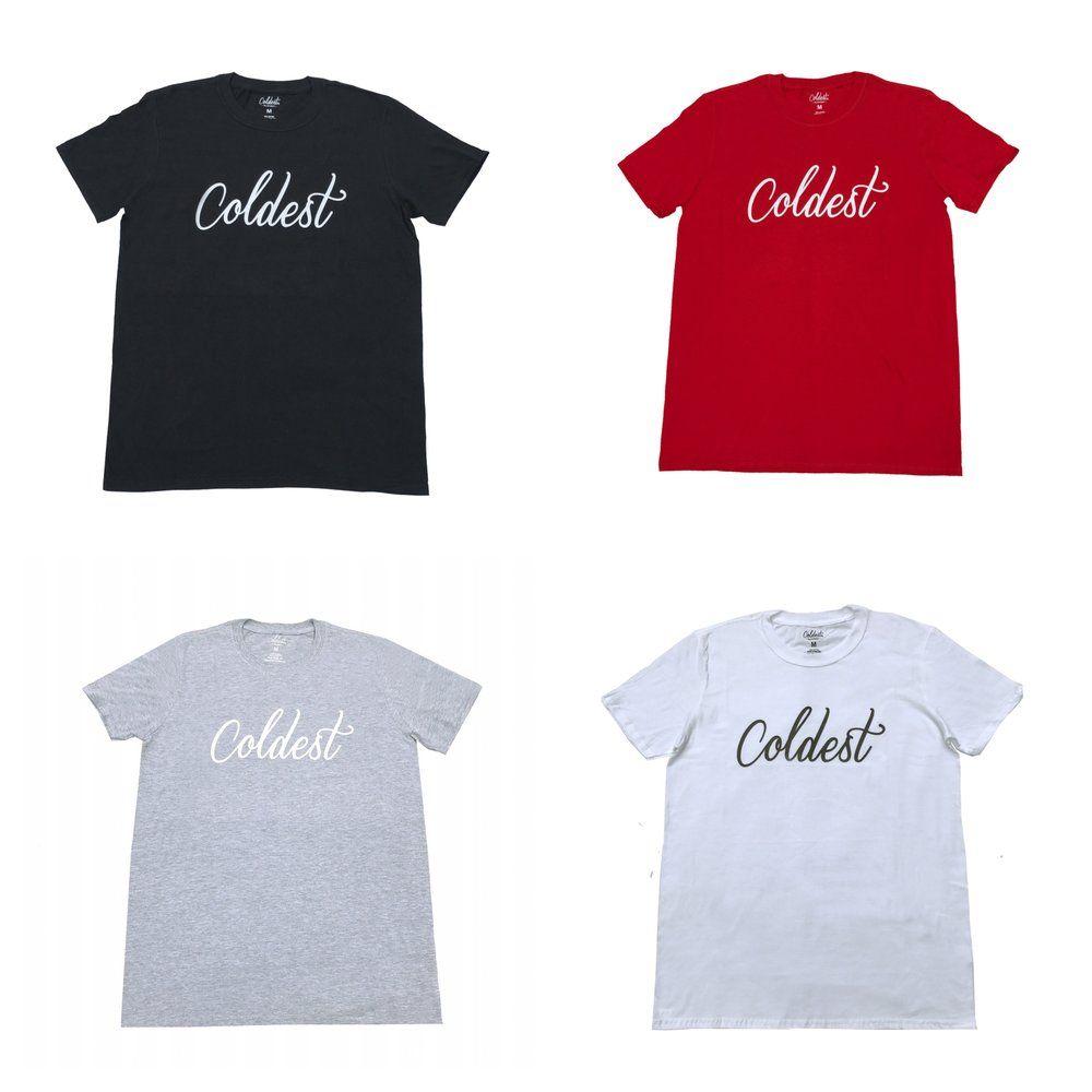 Red and White w Logo - CLASSIC T-SHIRT also available in white with gold logo / Coldest ...