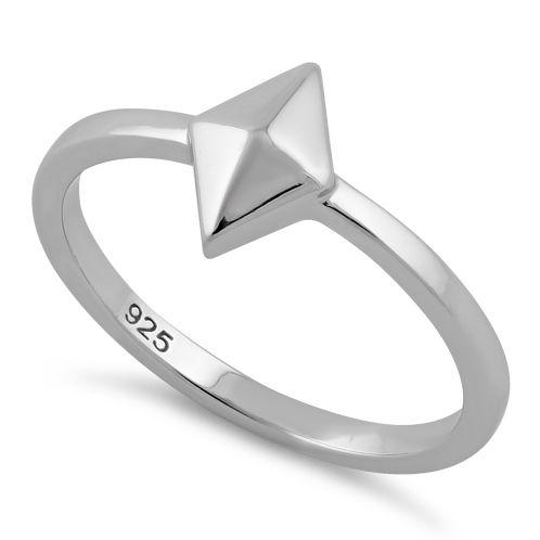 Silver with Diamond Shape Logo - Sterling Silver Diamond Shape Ring