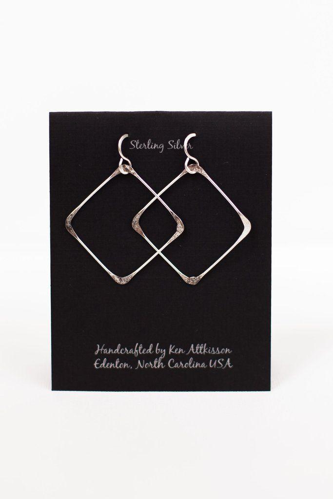 Silver with Diamond Shape Logo - Ken Attkisson Earrings – Lark - A Modern Marketplace