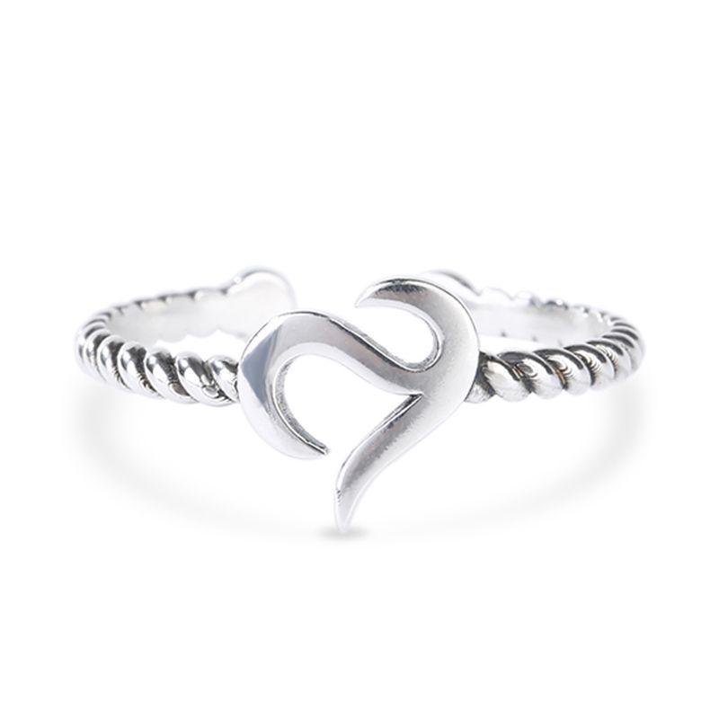 Silver with Diamond Shape Logo - Jeulia Logo Shape Commemorative Women's Sterling Silver Open Ring