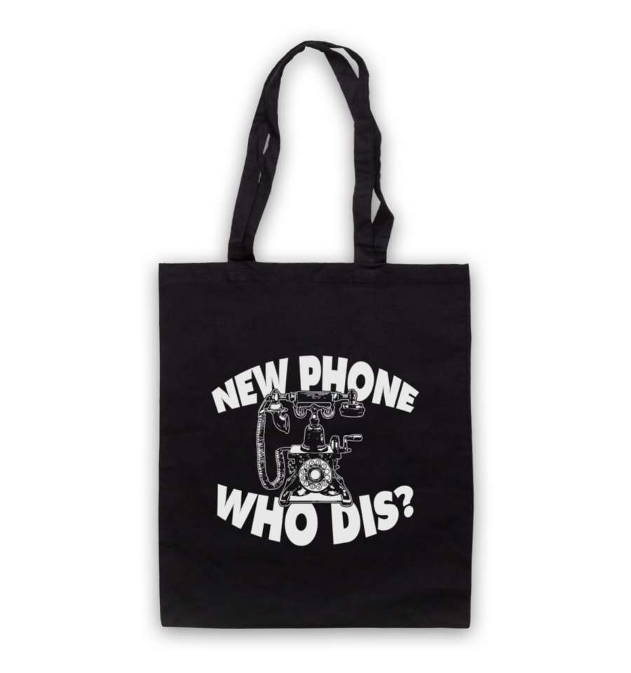 Vintage Phone Logo - New Phone Who Dis? Tote Bag Funny Slogan Vintage Phone