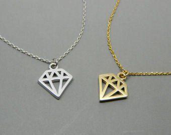 Silver with Diamond Shape Logo - Diamond shape | Etsy