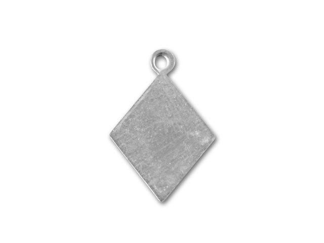 Silver with Diamond Shape Logo - Sterling Silver Diamond Shape Tag Charm