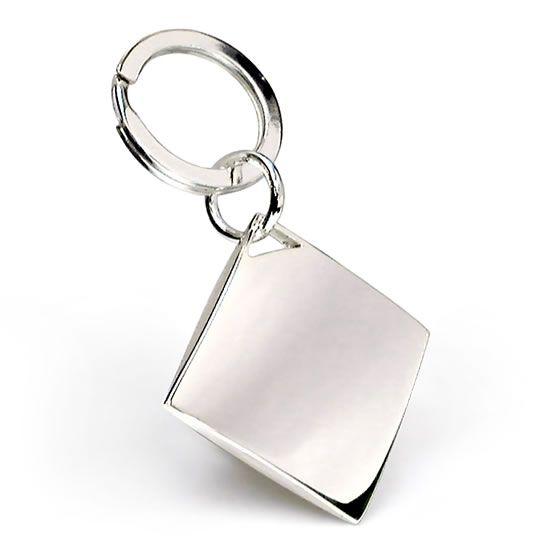 Silver with Diamond Shape Logo - Silver Plated Diamond Shape Keyrings Gifts Supplier