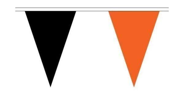 Orange White Triangle Logo - Black and Orange Triangle Flag Bunting 27 flags on this 10 metre ...