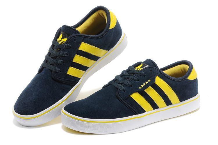 Blue and Yellow Shoe Logo - Special Sales Adidas Originals Suede Shoes Men Blue Yellow WRI5dPar