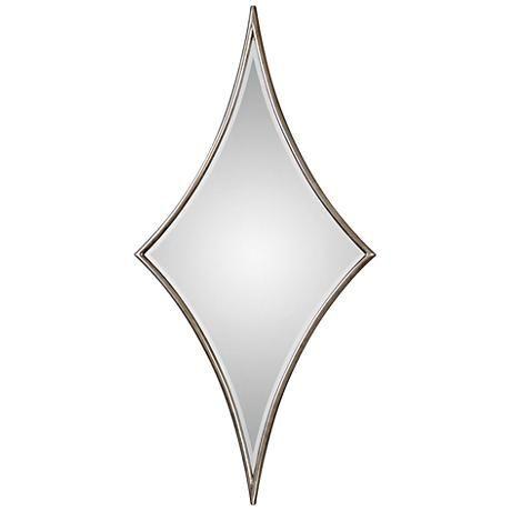Silver with Diamond Shape Logo - Uttermost Vesle Silver Leaf 30 x 60 Diamond Wall Mirror. Wall