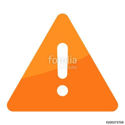 Orange White Triangle Logo - Simple, Flat, Triangular Warning Attention Sign Icon. Orange