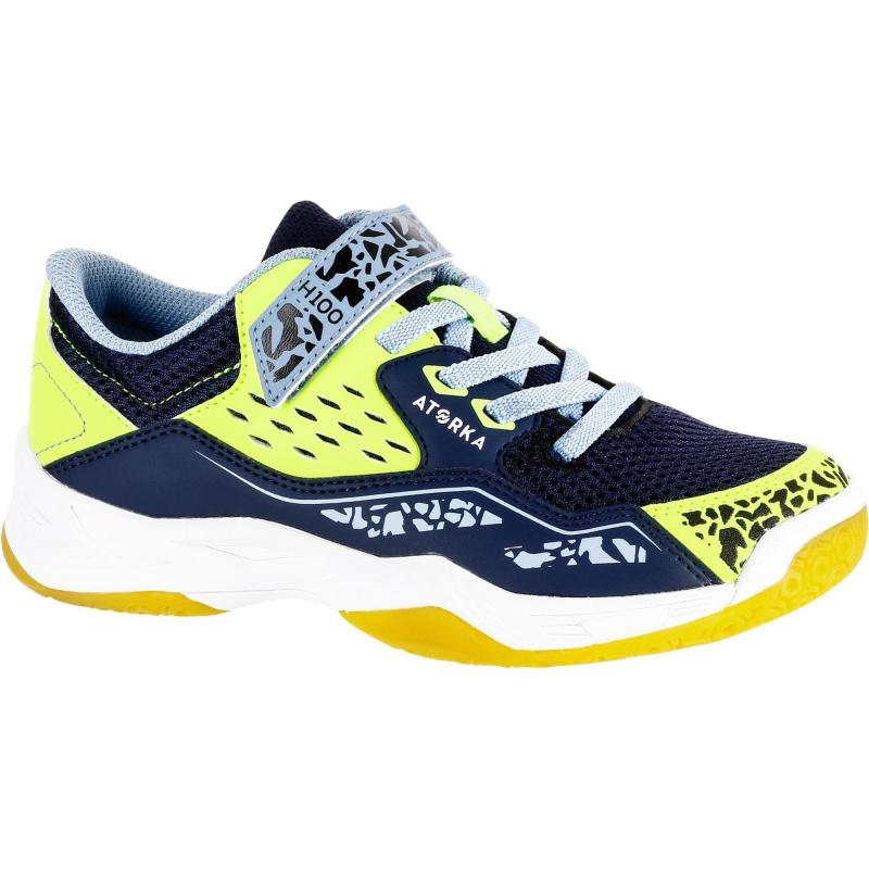 Blue and Yellow Shoe Logo - H100 Boys' Shoes Blue/Yellow | Decathlon