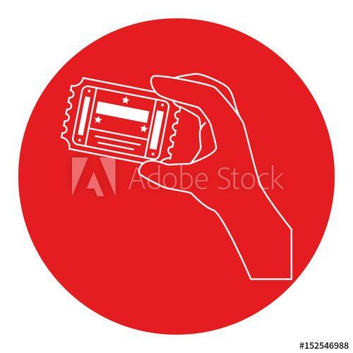 Red Circle Entertainment Logo - hand with entertainment ticket icon over red circle and white