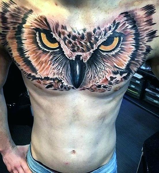 Half Owl Face Logo - The 100 Best Owl Tattoos for Men
