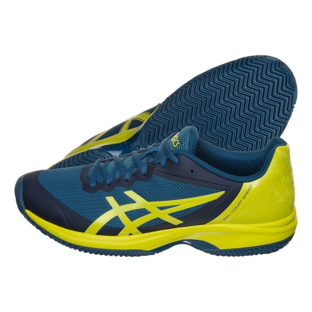 Blue and Yellow Shoe Logo - Asics Gel-Court Speed Clay Court Shoe Men - Dark Blue, Yellow buy ...
