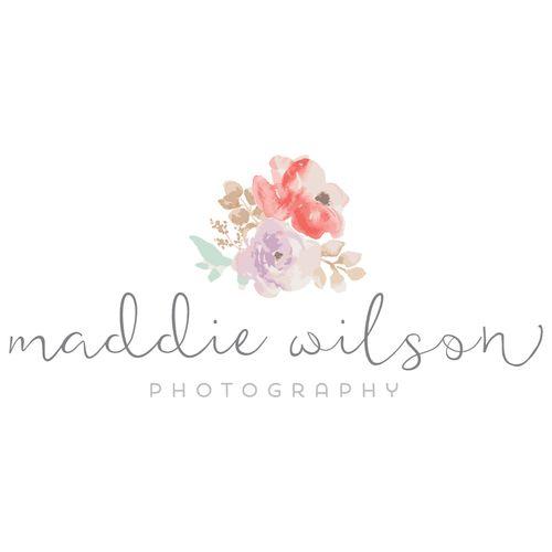Watercolor Flower Logo - Watercolor Floral Logo - Customized with Your Business Name ...