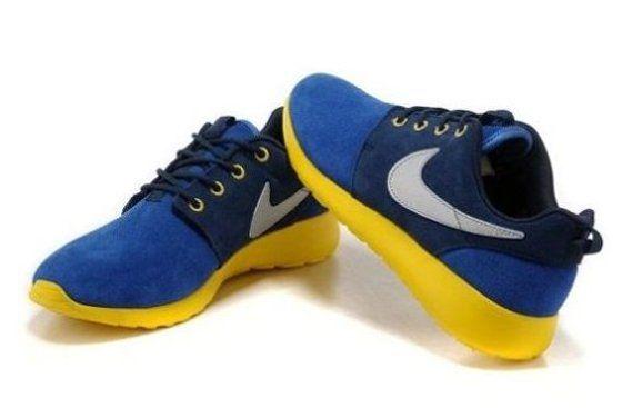 Blue and Yellow Shoe Logo - Reasonable Price Nike Roshe Run Mens Shoes Blue Yellow uBlJx2ys