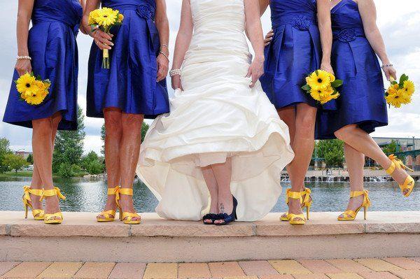 Blue and Yellow Shoe Logo - royal blue and yellow wedding centerpieces