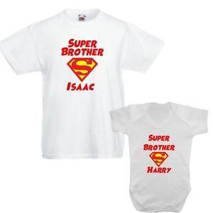 Super Brother Logo - Super Brother/Sister T shirt and baby Vest! Hero! | eBay
