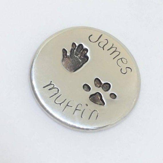 Two Hands On a Silver Ball Logo - Golf Ball Marker Silver with Actual Hand or Paw Prints with | Etsy