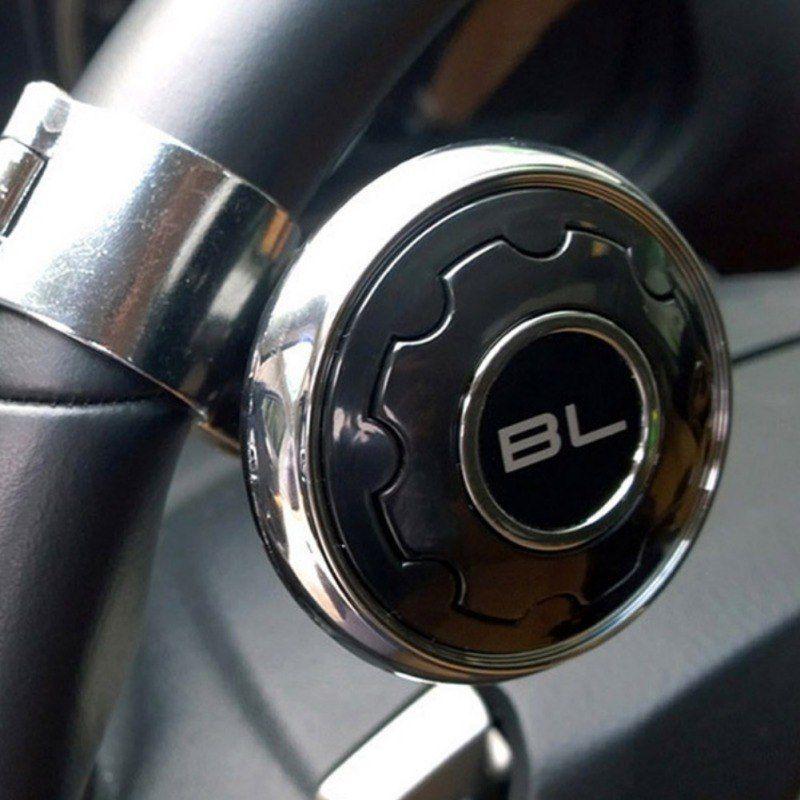 Two Hands On a Silver Ball Logo - Auto Spinner Knob Auxiliary Booster Car Steering Wheel Knob Ball