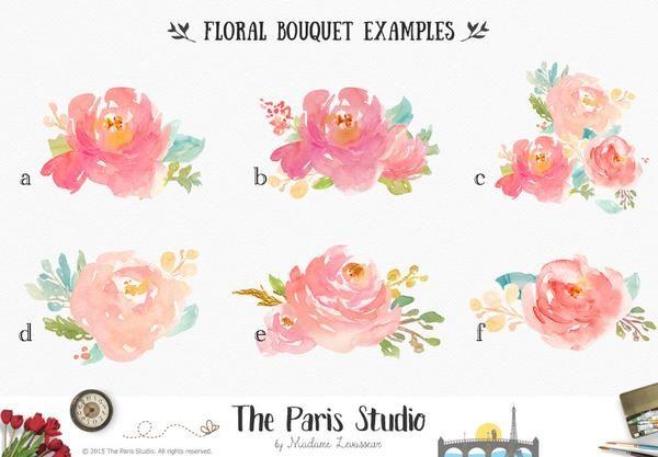 Watercolor Flower Logo - Floral Watercolor Logo: Pay As You Go Custom Logo Design by