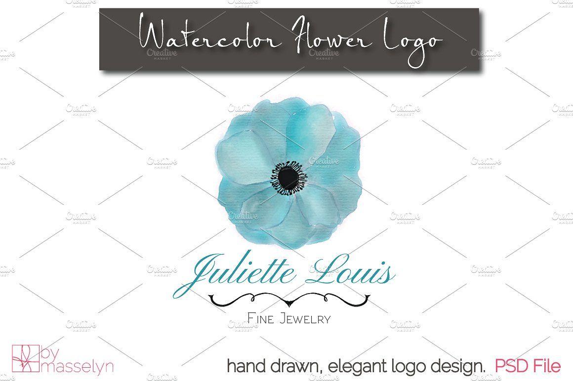 Watercolor Flower Logo - Watercolor Flower Logo - PSD ~ Logo Templates ~ Creative Market