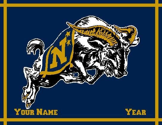 Navy Goat Logo - Customized USNA BILLY Navy 60 x 50 | Custom Made Comfort