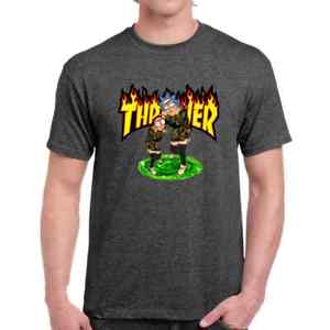 Funny Thrasher Logo - Thrasher Rick & Morty Funny Logo Dark Grey T Shirt Unisex