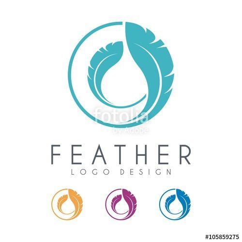 Feather Circle Logo - Feather Logo, Circle Design Vector Template