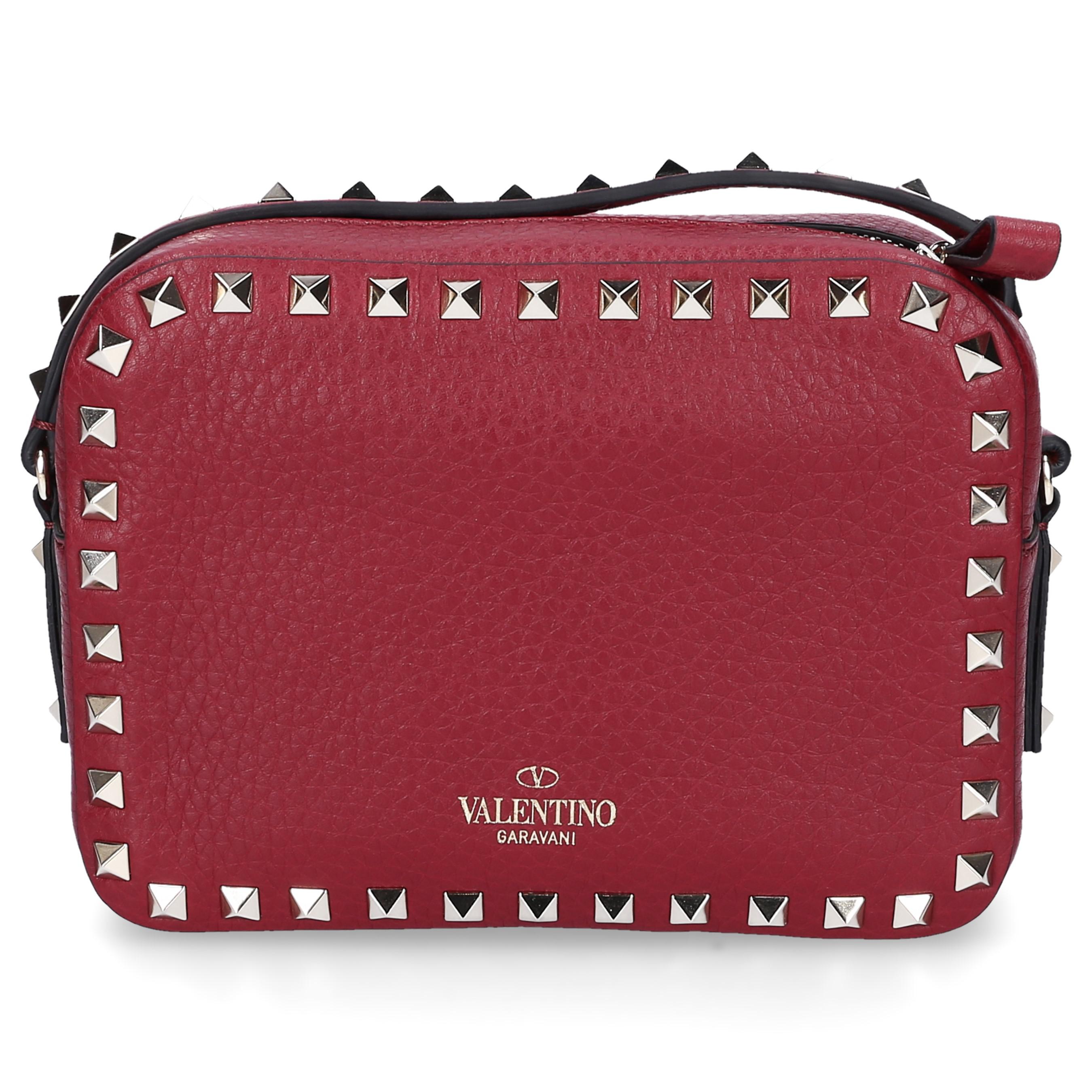 Red Black and Gold Logo - Valentino Women Handbag Crossbody Rockstud Leather Embossed Studs ...