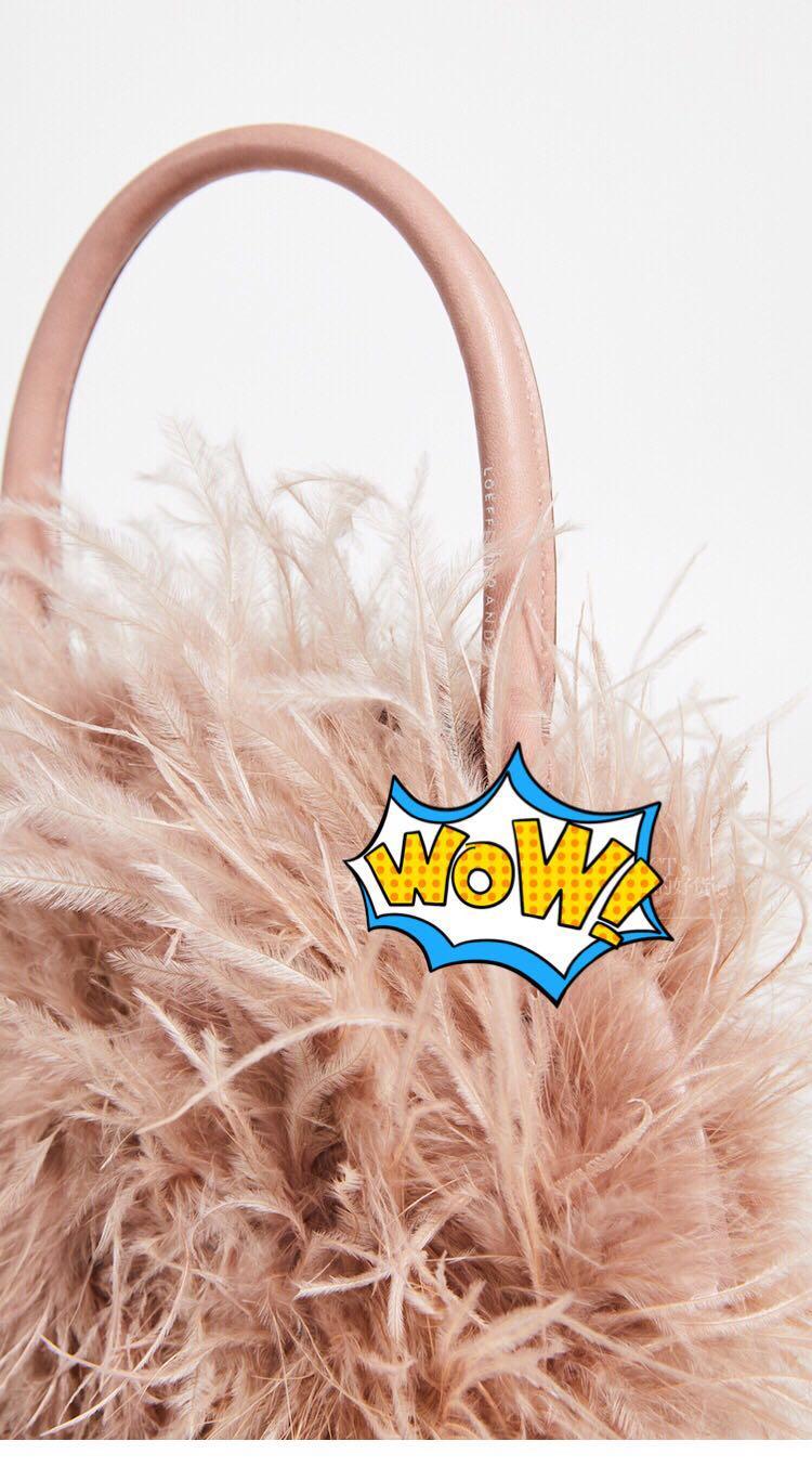 Feather Circle Logo - Pink Ostrich Feather Circle Tote / Mini Feather Women Handbag ...