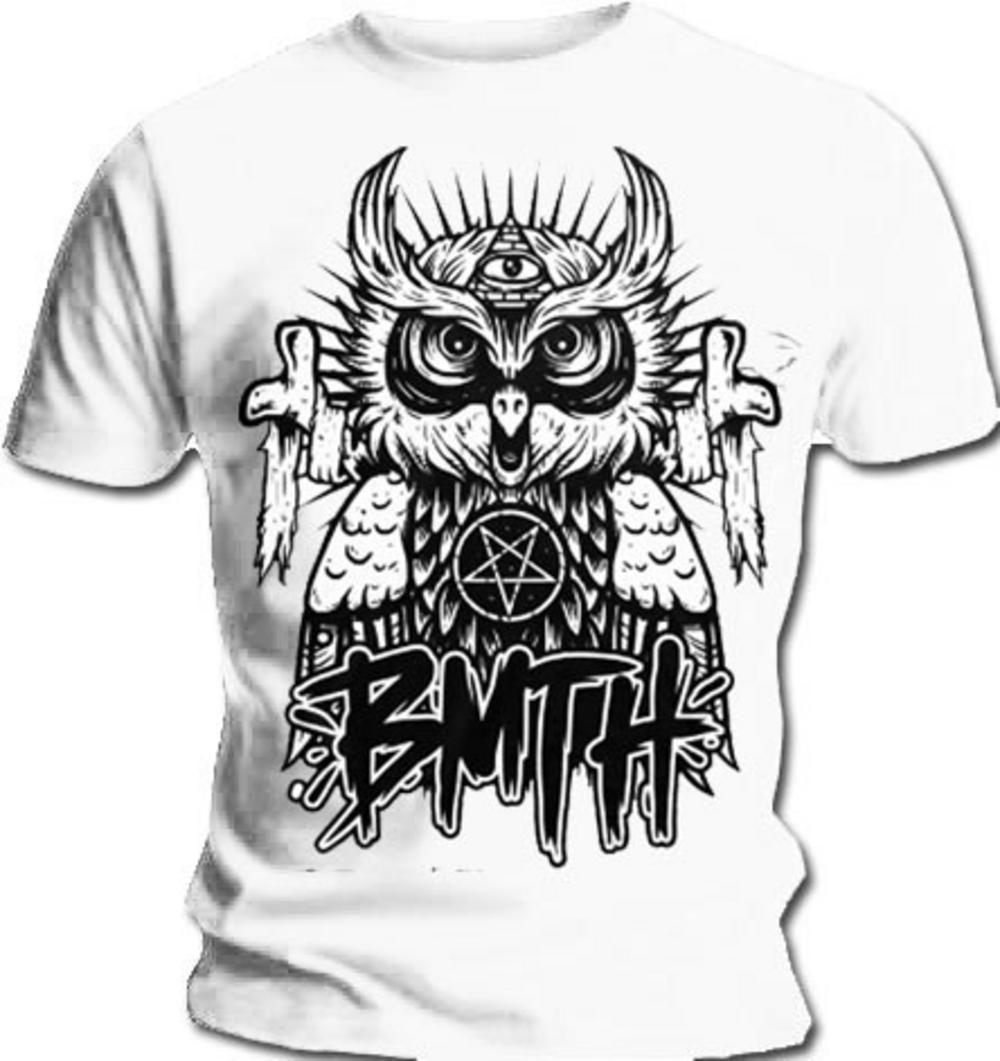 Evil Owl Logo - Official T Shirt BRING ME THE HORIZON White EVIL OWL