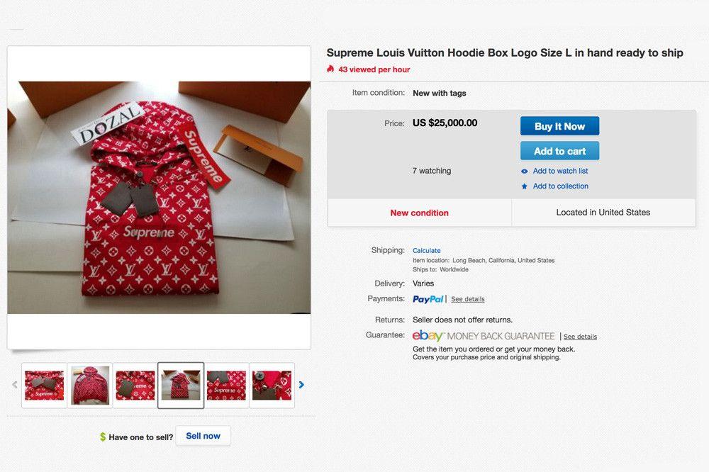 Brown Louis Vuitton Supreme Box Logo - Supreme x Louis Vuitton Absurd Resell Prices | HYPEBEAST