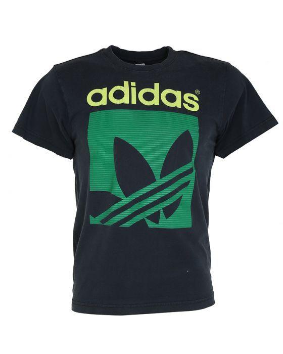 T Over M Logo - 90s Adidas Black Logo T-Shirt - M Navy £24 | Rokit Vintage Clothing