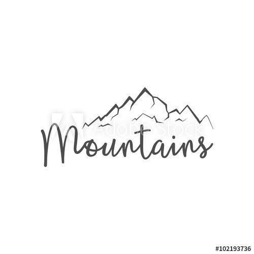 Hand Drawn Mountain Logo - Hand drawn mountain badge. Wilderness old style typography label