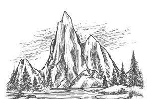 Hand Drawn Mountain Logo - Hand drawn mountains ~ Illustrations ~ Creative Market