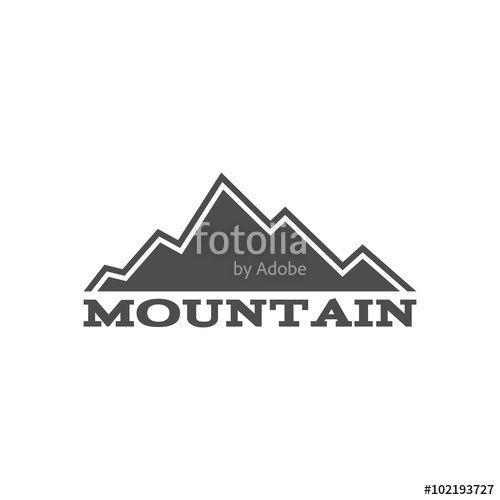 Hand Drawn Mountain Logo - Hand drawn mountain badge. Wilderness old style typography label ...