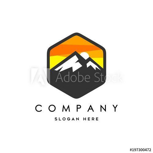 Hand Drawn Mountain Logo - Mountain Hand Drawn Logo Template. Flat design logo template. Vector