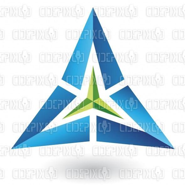 Star Triangle Logo - abstract green and blue triangle star logo icon | Cidepix