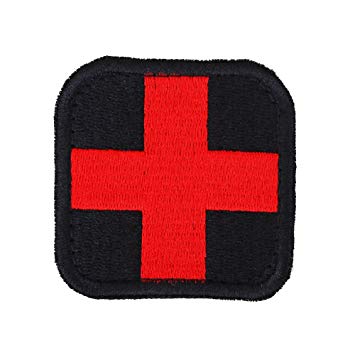Black Medical Cross Logo - Medical Cross Embroidered Patch Embroidery Applique Badge