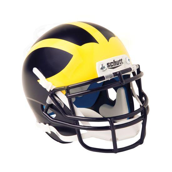 University of Michigan Helmet Logo - Schutt University of Michigan Football Mini Matte Helmet