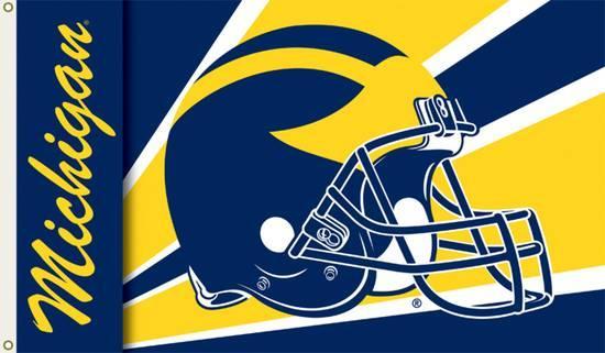 University of Michigan Helmet Logo - NCAA Michigan Wolverines Helmet Flag with Grommets Flag at ...