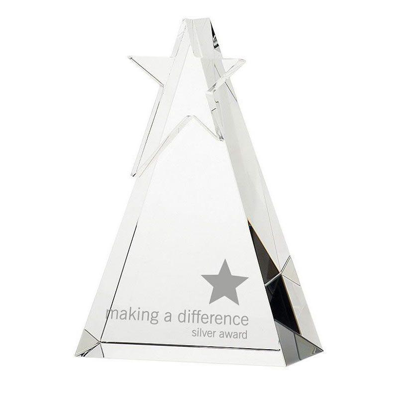 Star Triangle Logo - Crystal Star Triangle Award with Custom Engraving - Awards Trophies ...