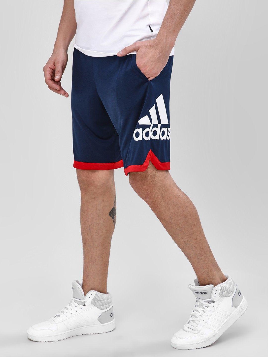 Adidas Shorts Logo - Buy Adidas Blue Contrast Border Logo Shorts for Men Online in India