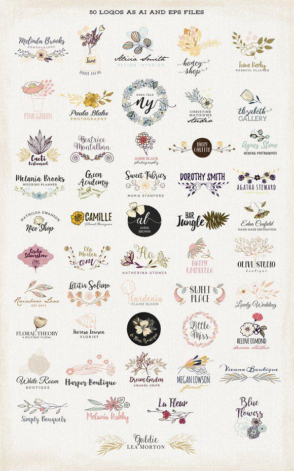 Floral Logo - 50 Floral Logos ~ Logo Templates ~ Creative Market