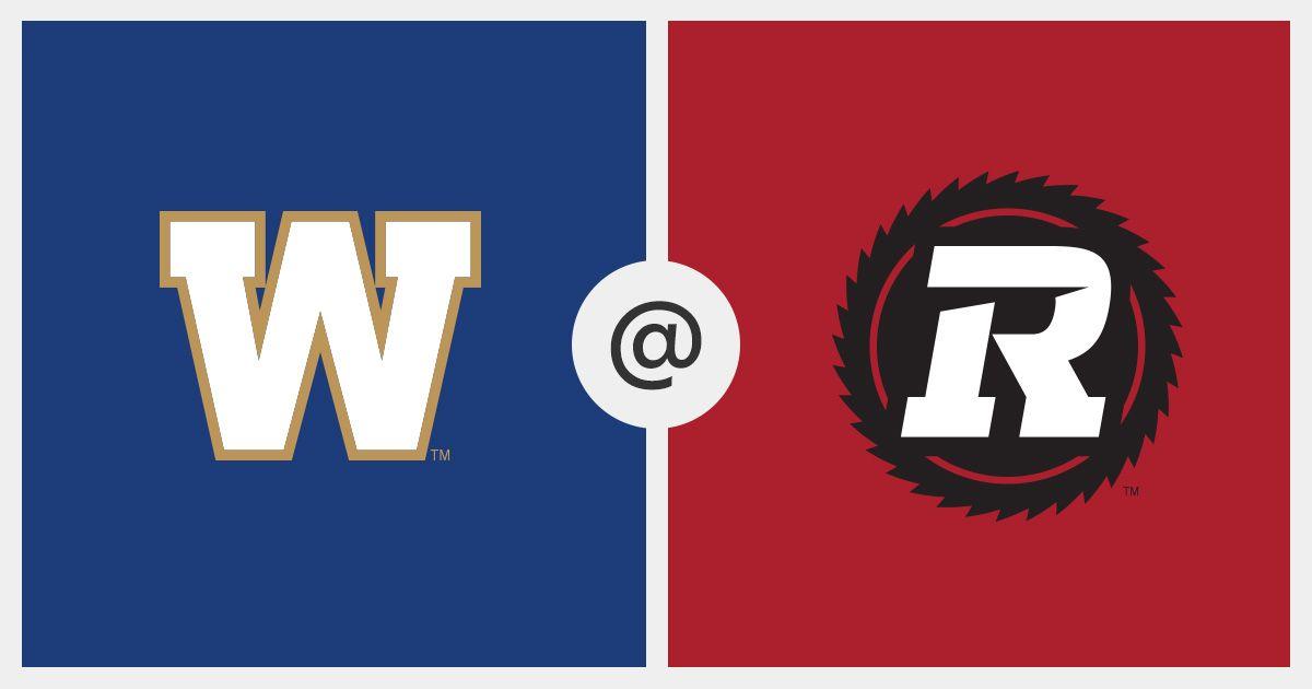 Red and Blue CFL Logo - 2018-10-05 Game Tracker - Winnipeg Blue Bombers vs. Ottawa Redblacks ...