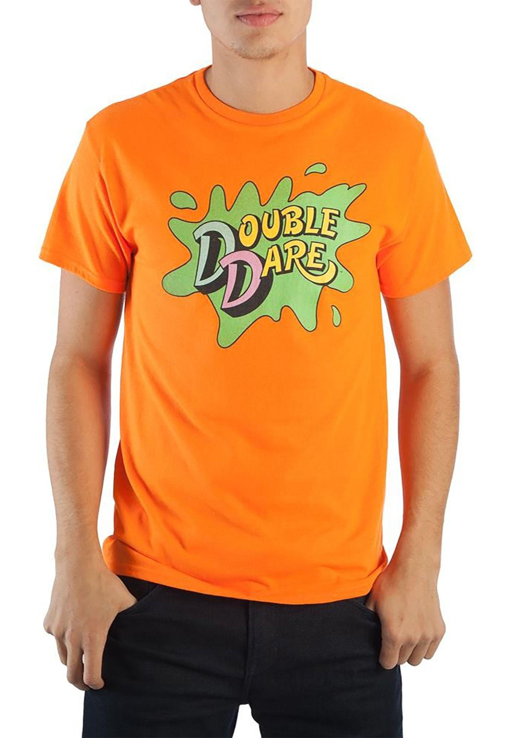 Double Dare Logo - Nickelodeon Double Dare Logo Men's Tangerine T-Shirt