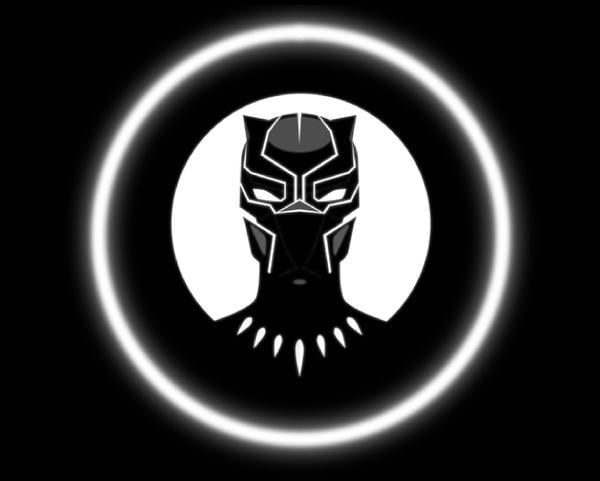 Black Panther Marvel Logo - 2 Wireless LED Laser Black Panther Car Door Lights | Car Logo Lights