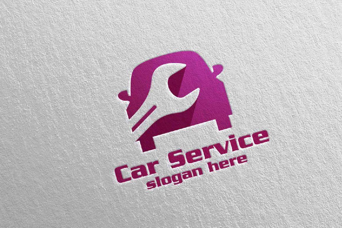 Car Service Logo - Car Service Logo with Car and repair Concept 3