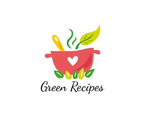 Small Food Logo - Green Recipes Logo