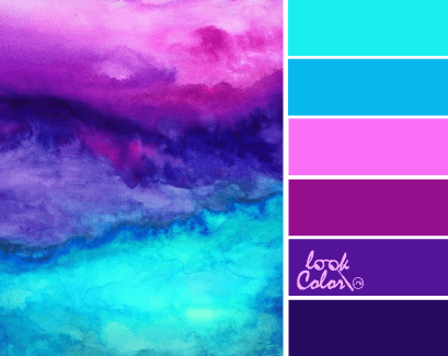 Purple and Blue Colored Logo - Сочетание цветов голубой. Лазурь … | color swatch | Pinte…